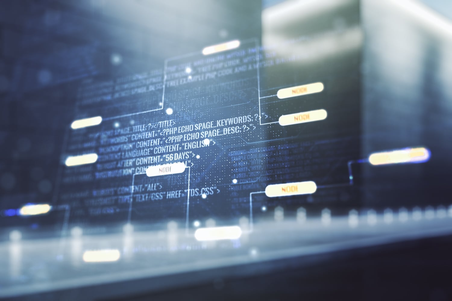double-exposure-abstract-programming-language-interface-modern-business-center-exterior-background-research-development-concept